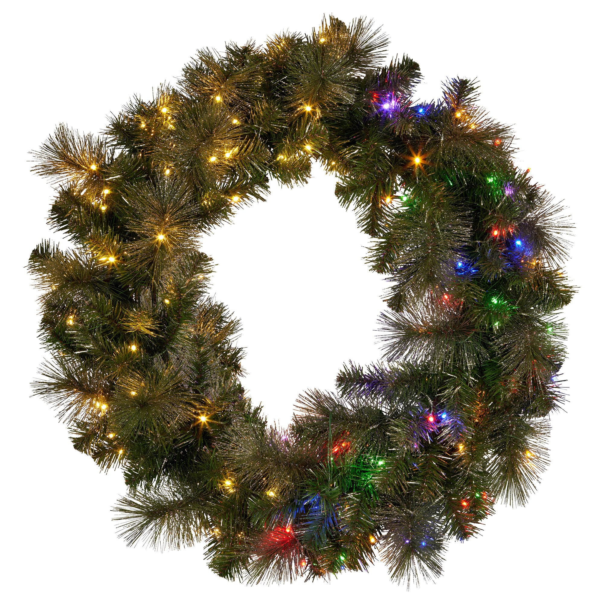 Christabelle 76cm Split Christmas Wreath with LED Lights for Double Front Doors Decoration